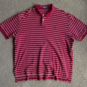 Polo by Ralph Lauren Red and White Striped Polo Shirt
